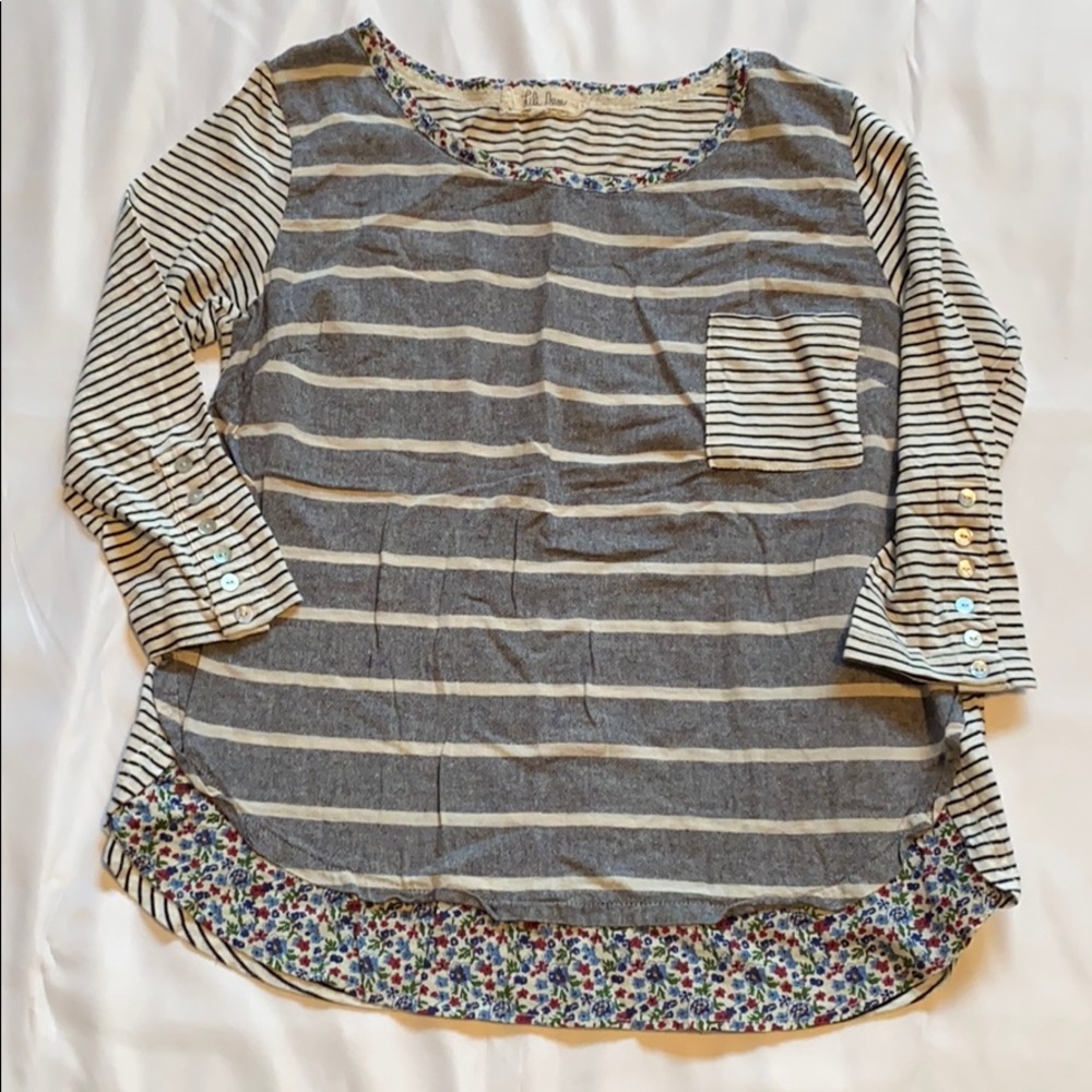 Lili Rose striped/floral top